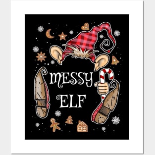 Cute Messy Elf Costume Christmas Gnome Posters and Art